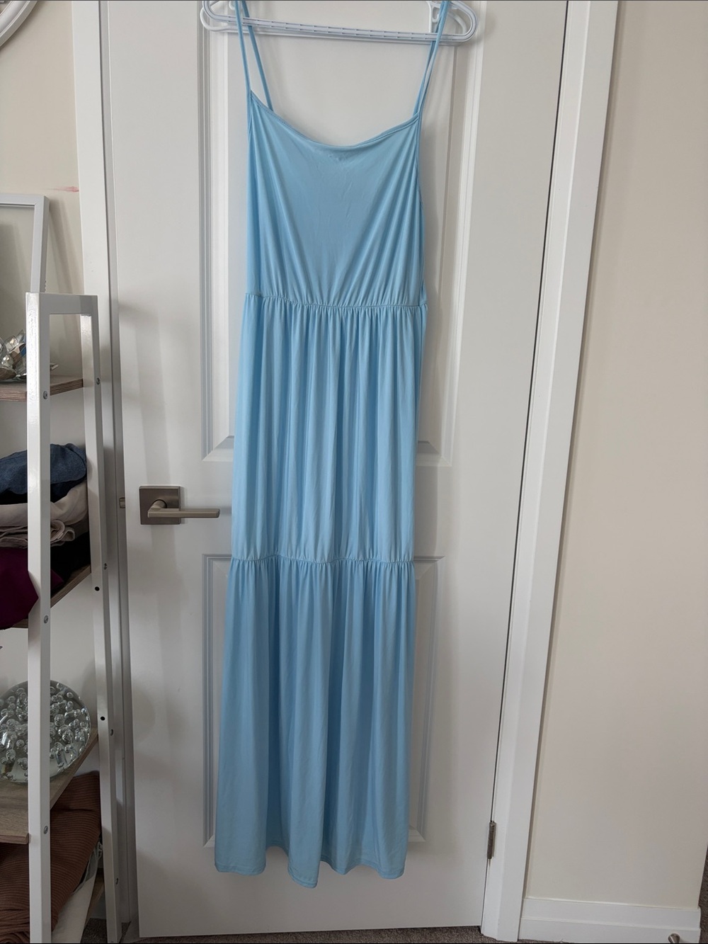 Boohoo Sky Blue Spaghetti-Strap Maxi Dress